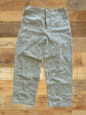 Brixton Houndstooth Pants High Rise Cropped Straight Leg Green White Fits 29"